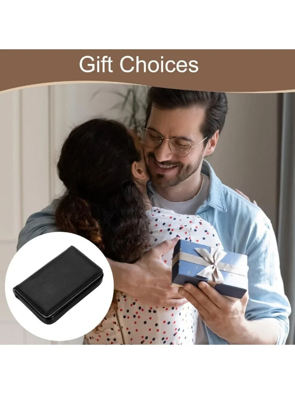 Stylish PU Leather Business Card Holder Case with Magnetic Closure for Men